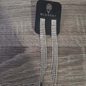 Windsor Sparkling Silver Dangle Earrings